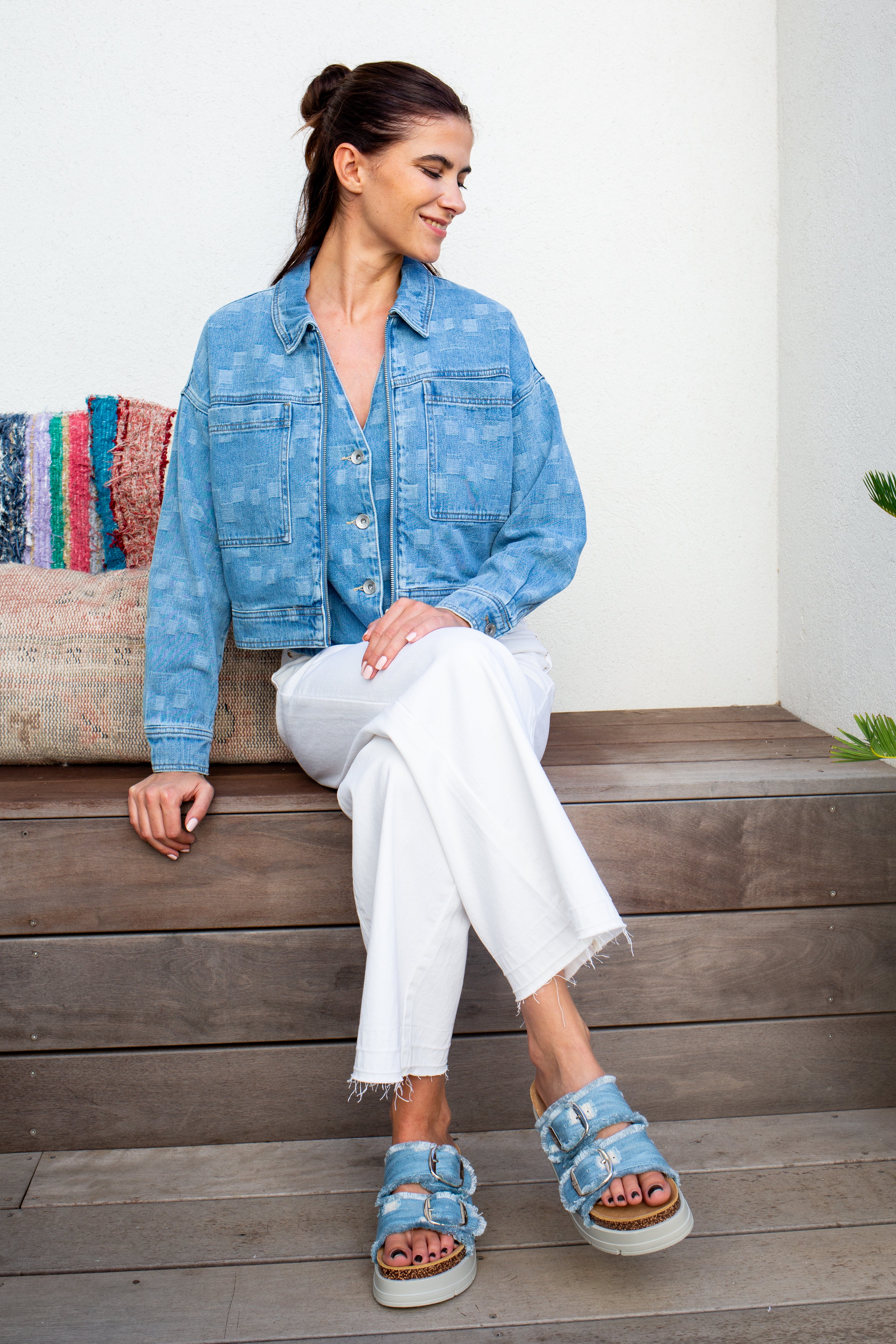 VESTE EN JEAN NOEMIE BLUE PATCH