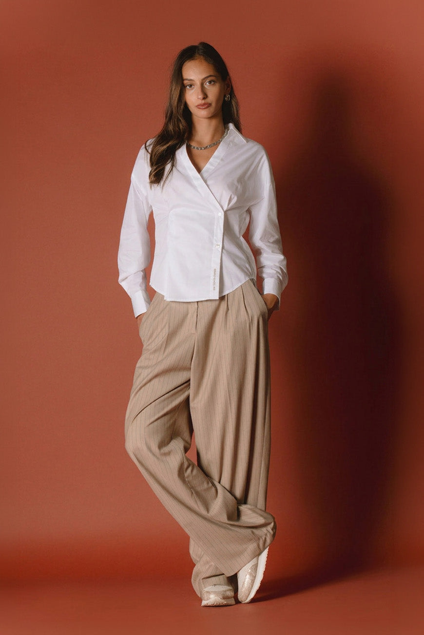 PANTALON JENNEFER BRUN RAYURES