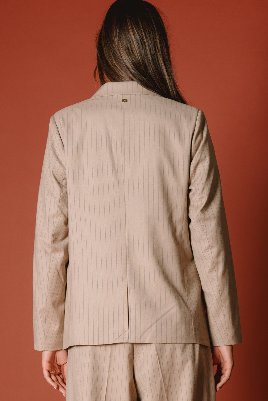 VESTE PAULE BRUN RAYURES