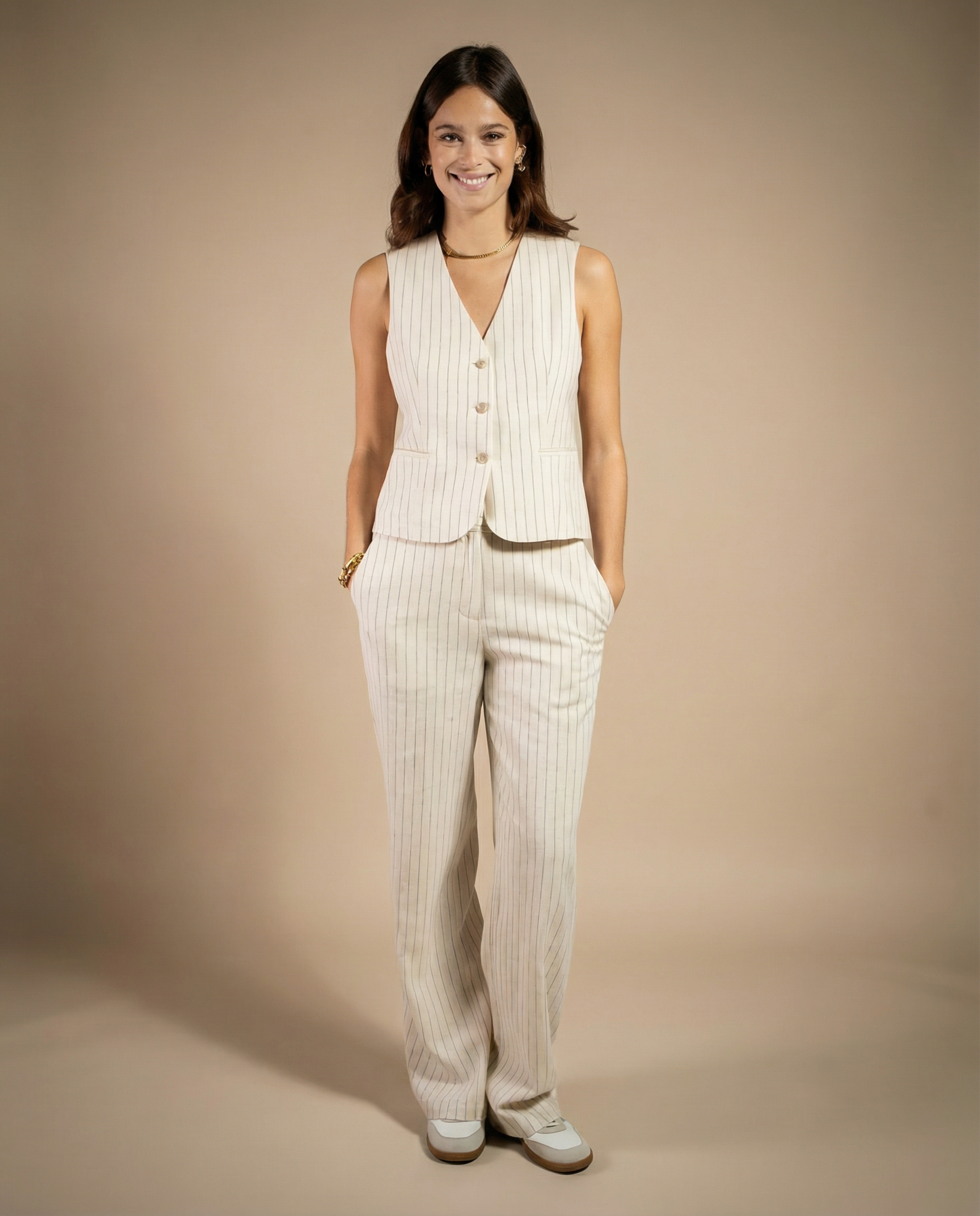 PANTALON GEN NATUREL RAYURES