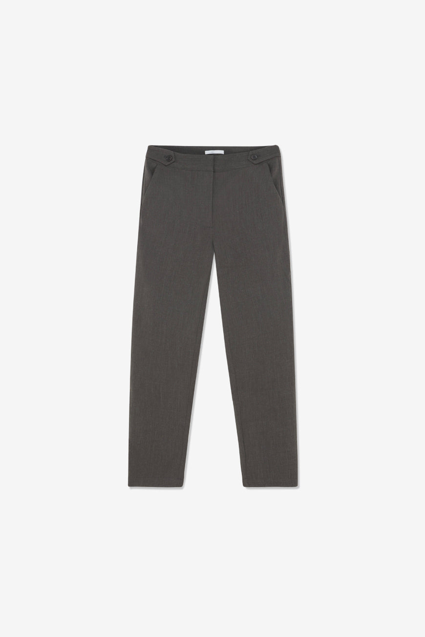 Pantalon Piato gris à poches passepoilées, vue à plat