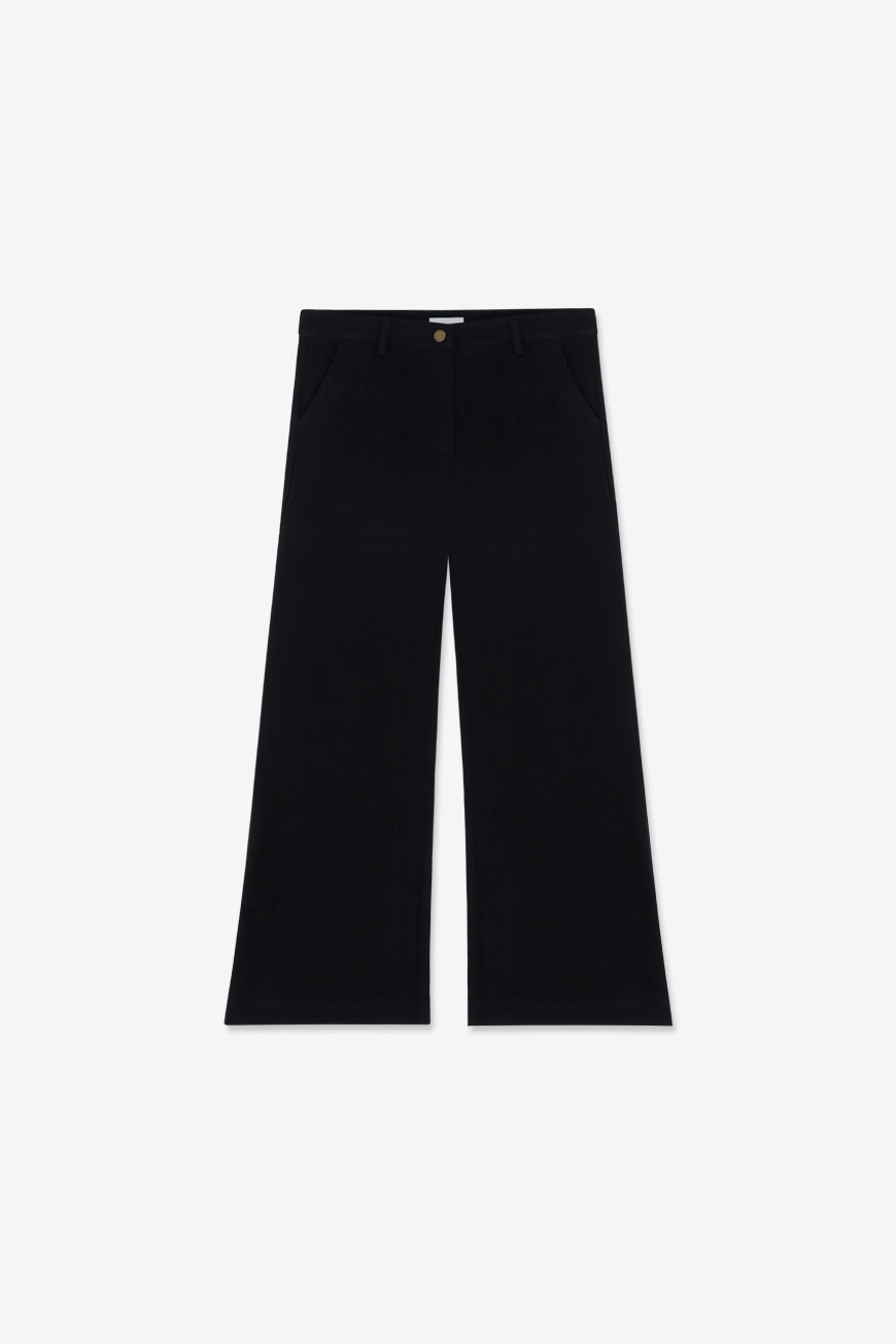 Pantalon Noeline noir large, vue à plat