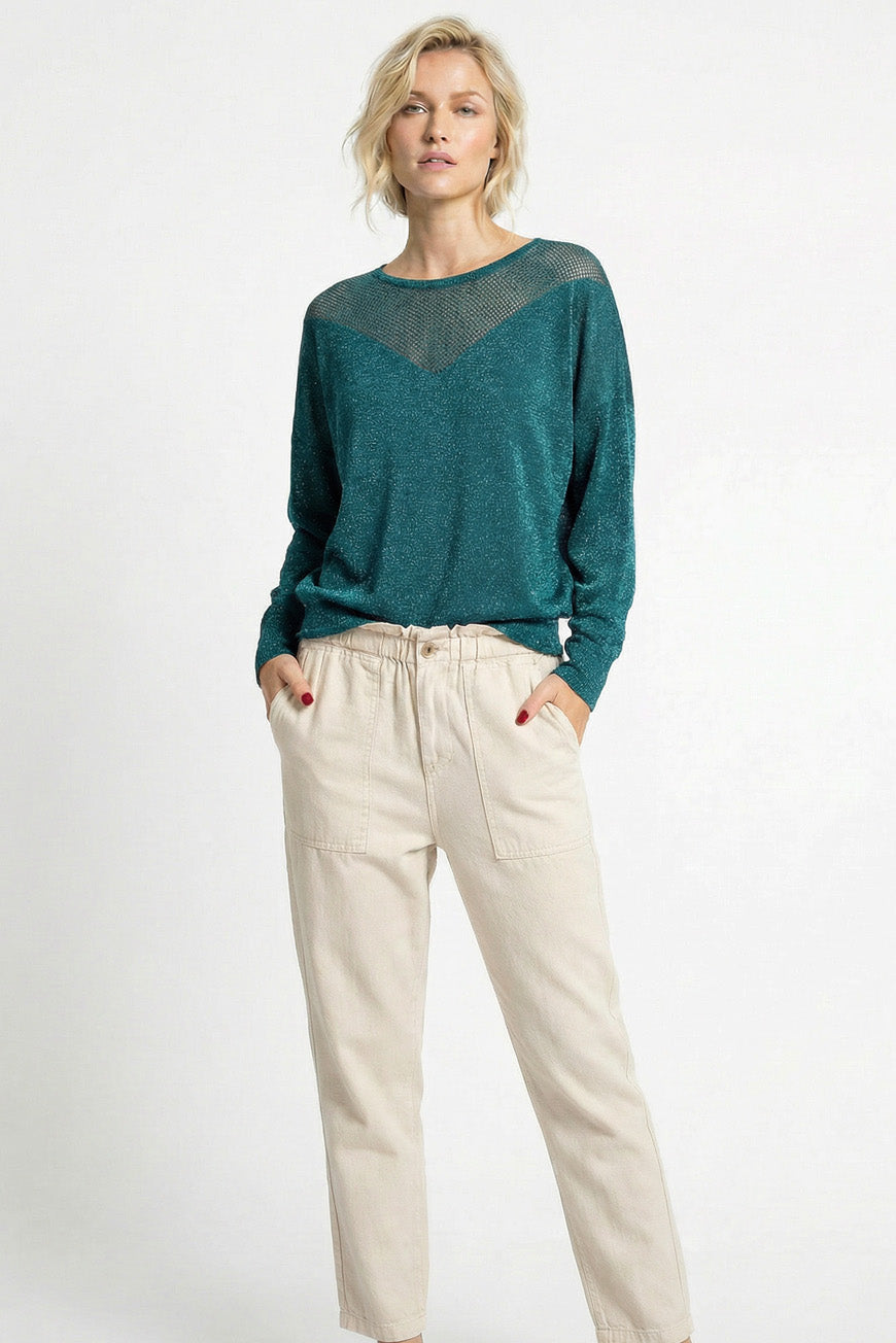 PULL NISRINE BLEU CANARD