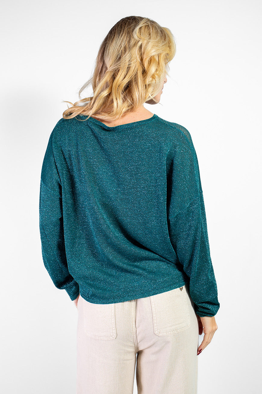 PULL NISRINE BLEU CANARD