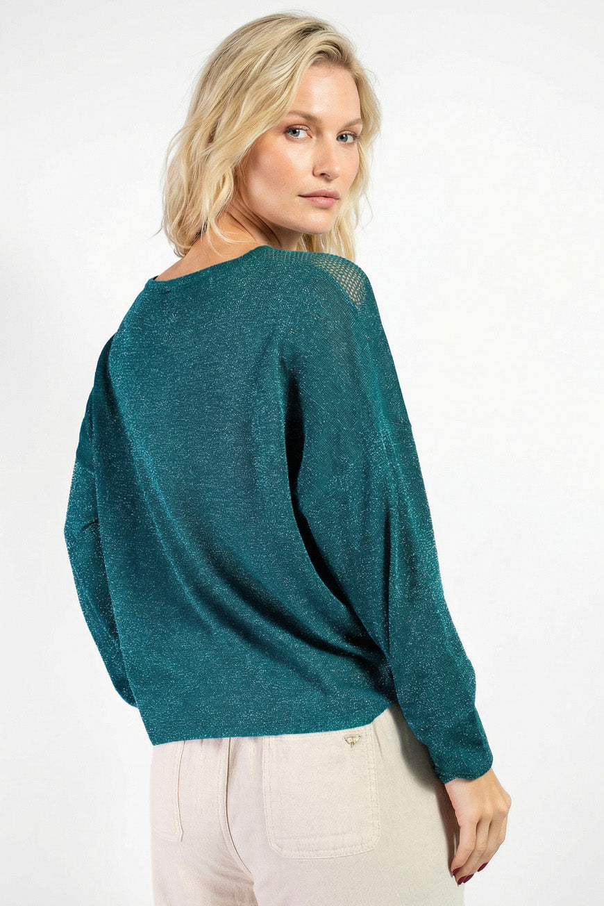 PULL NISRINE BLEU CANARD