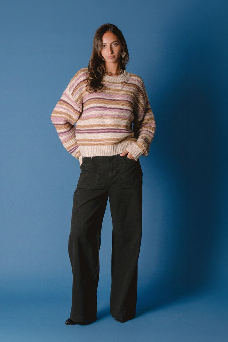 PULL MARINA PURPLE RAYURES