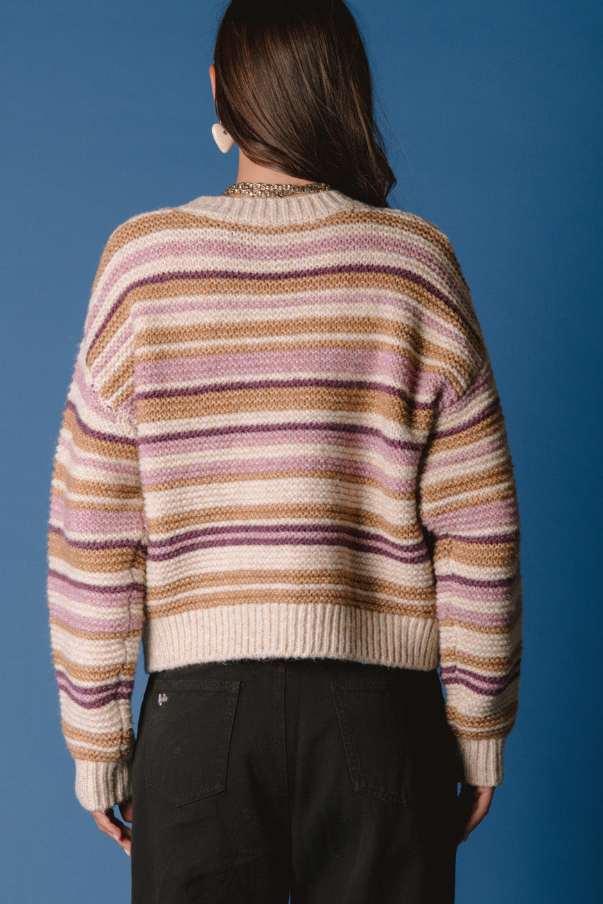 PULL MARINA PURPLE RAYURES