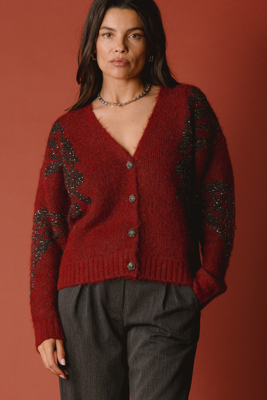 GILET MEGHAN BORDEAUX
