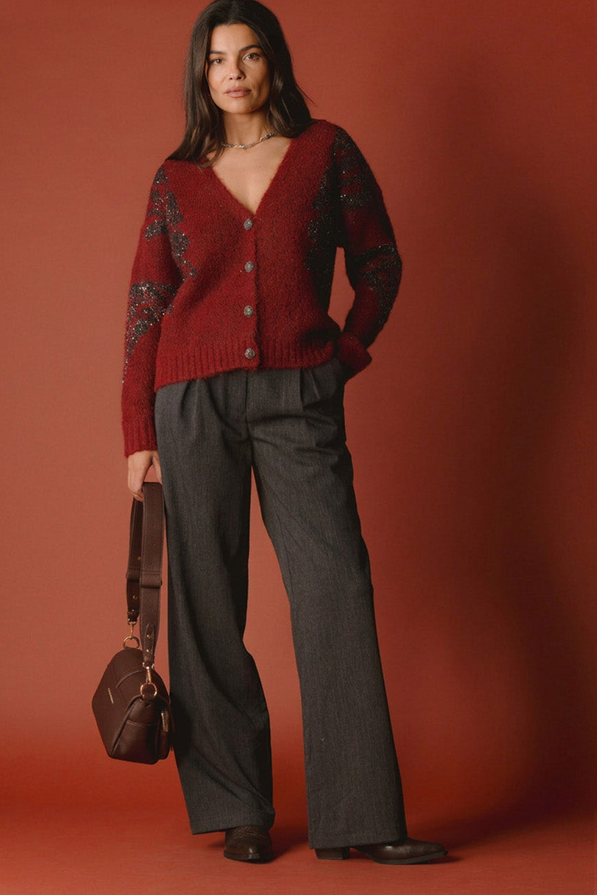 GILET MEGHAN BORDEAUX