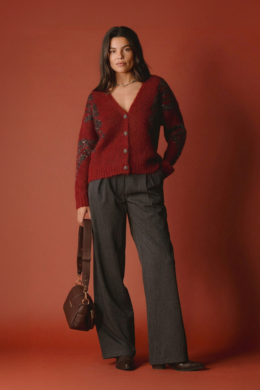 GILET MEGHAN BORDEAUX