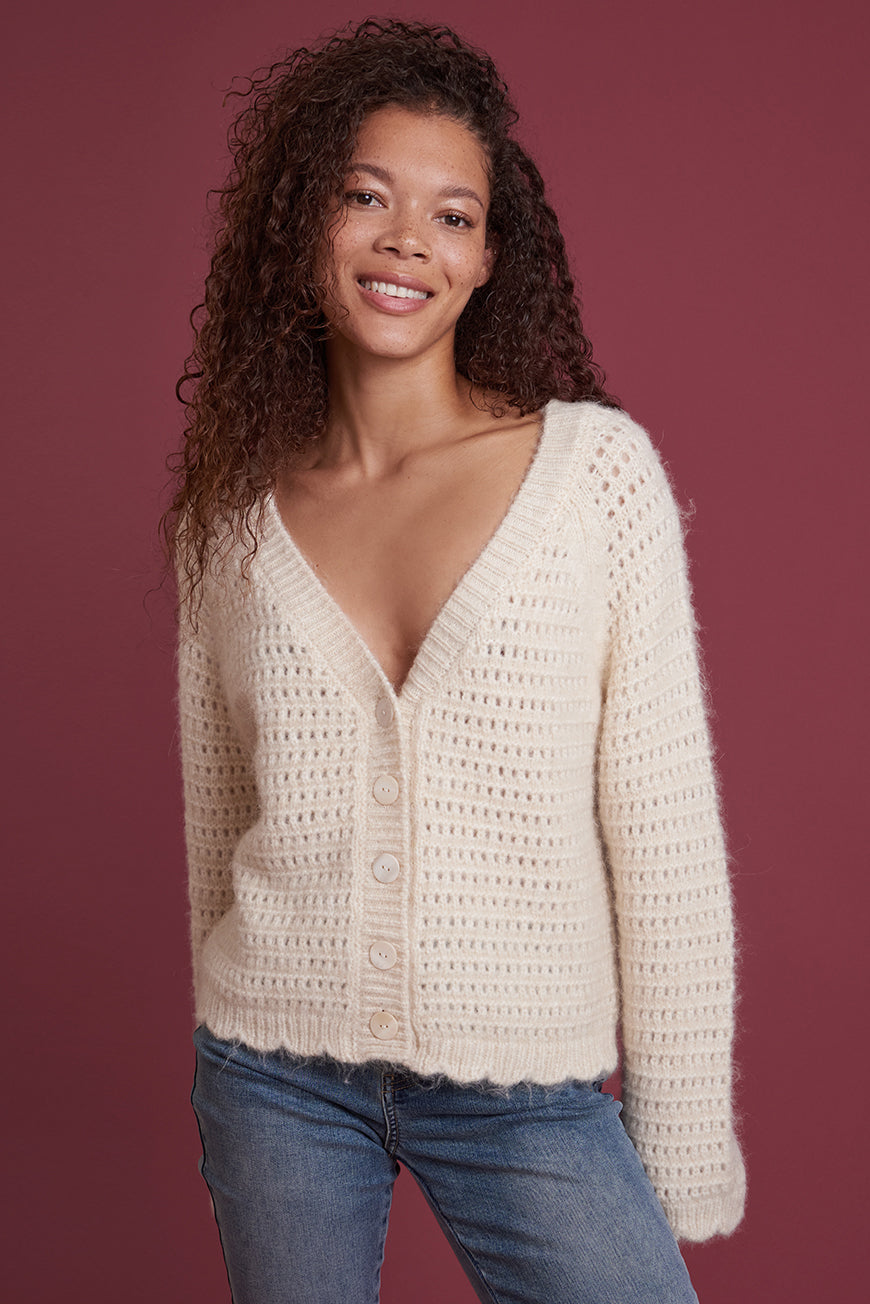 GILET MAILLE AJOUREE MANDDY