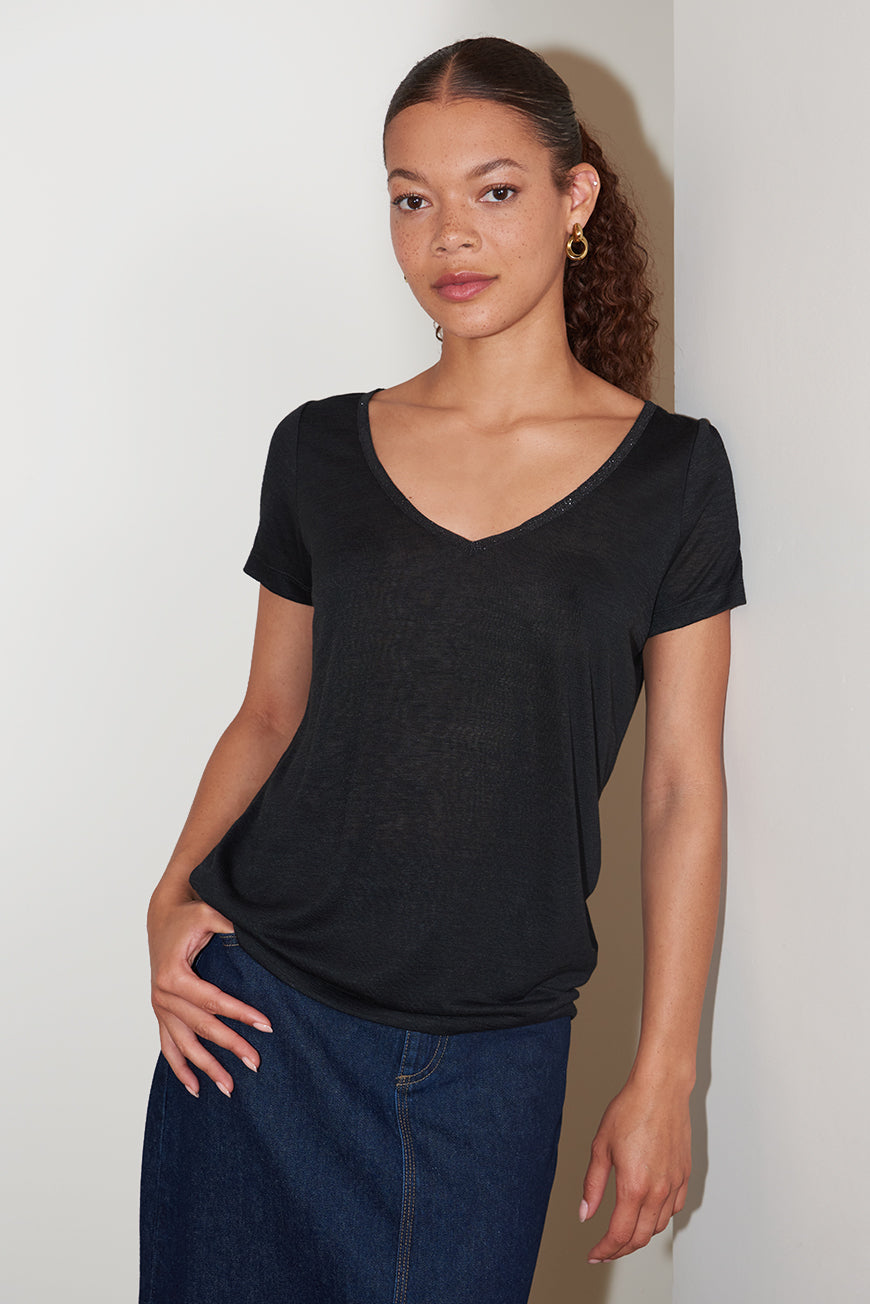 TEE SHIRT COL PAILLETE ARIANA