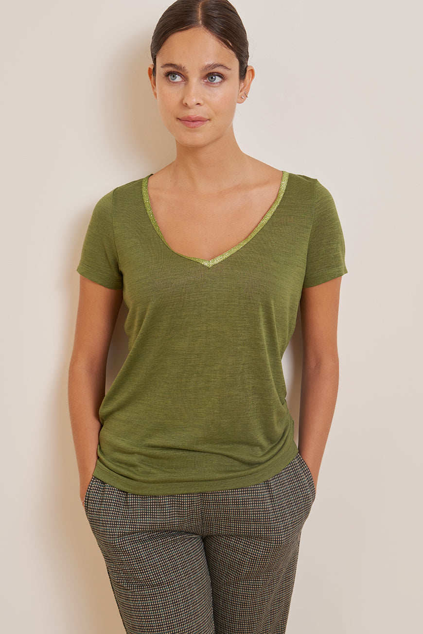 TEE SHIRT COL PAILLETE ARIANA