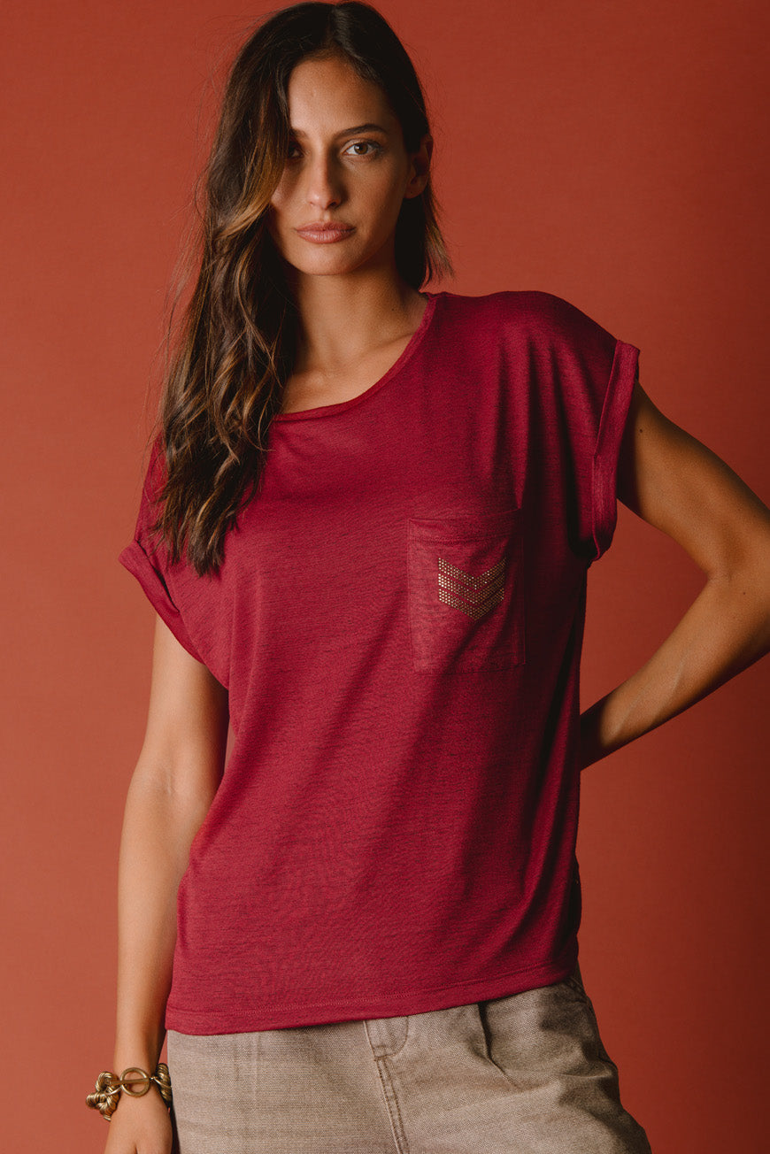 TEE SHIRT NOUMEA BORDEAUX