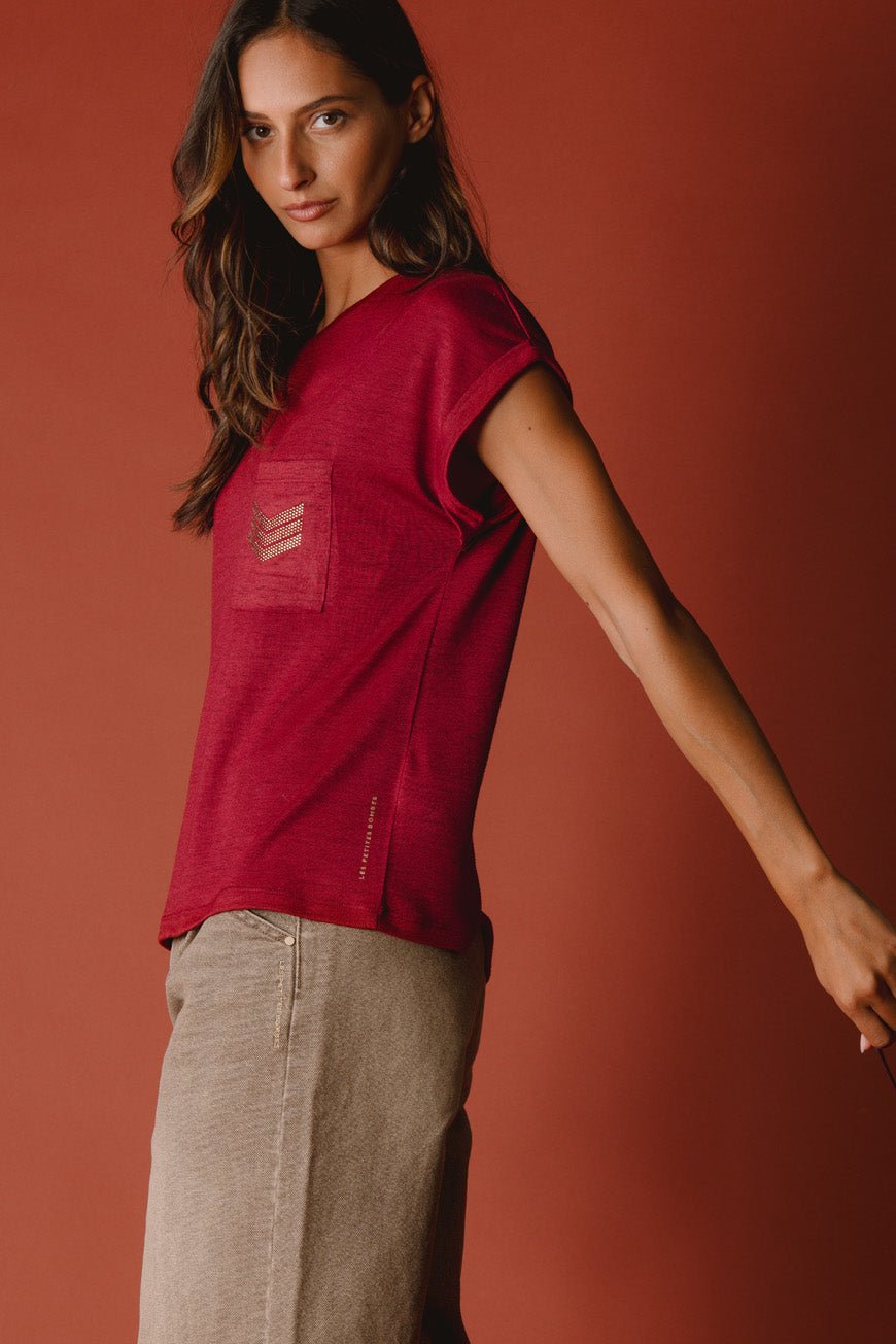 TEE SHIRT NOUMEA BORDEAUX