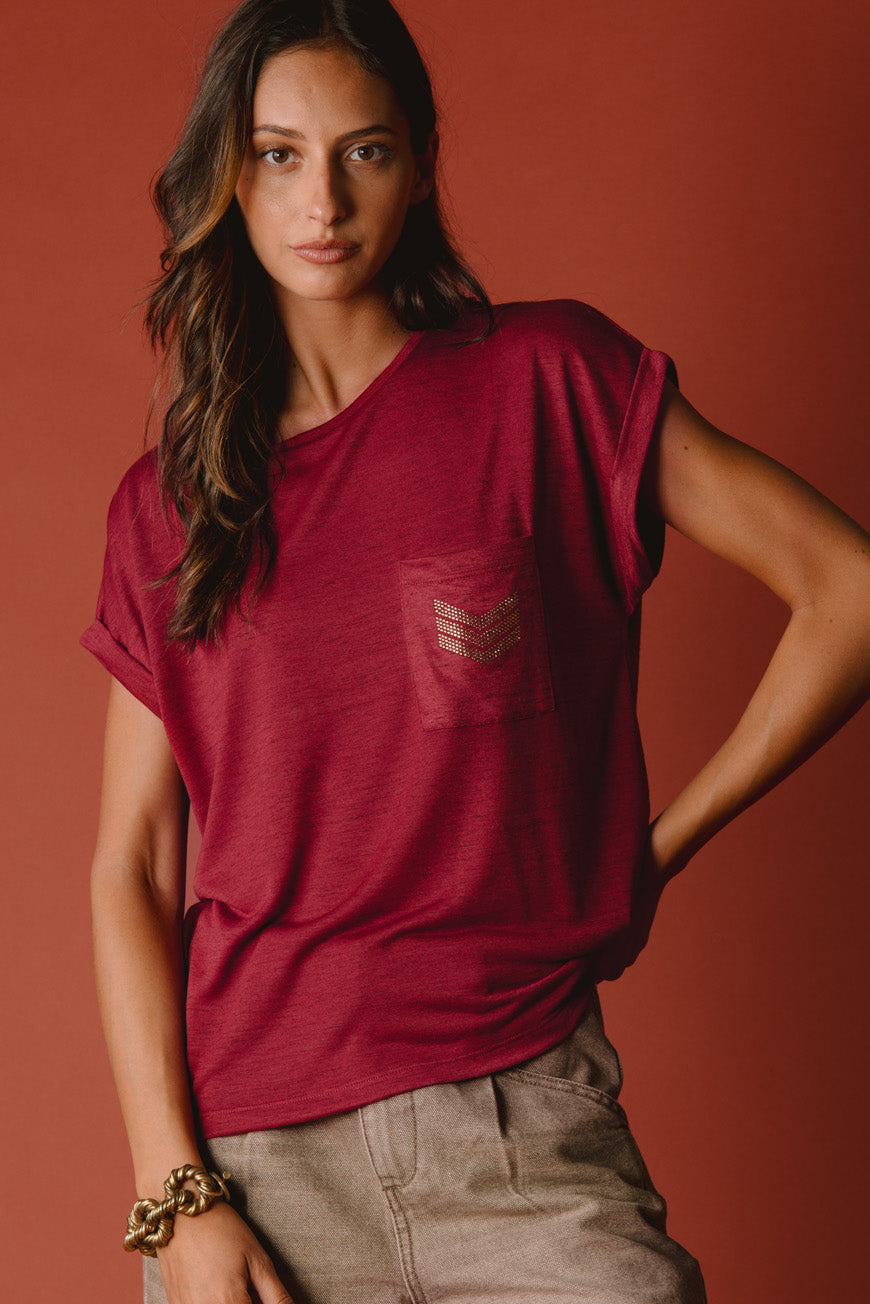 TEE SHIRT NOUMEA BORDEAUX