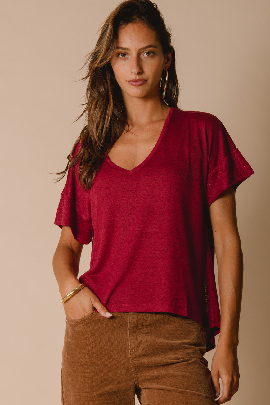 TEE SHIRT NALINE BORDEAUX
