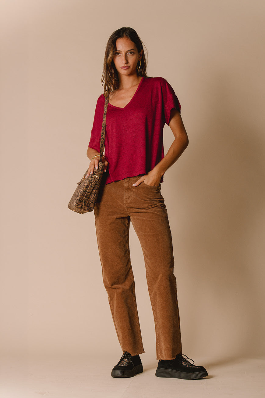 TEE SHIRT NALINE BORDEAUX