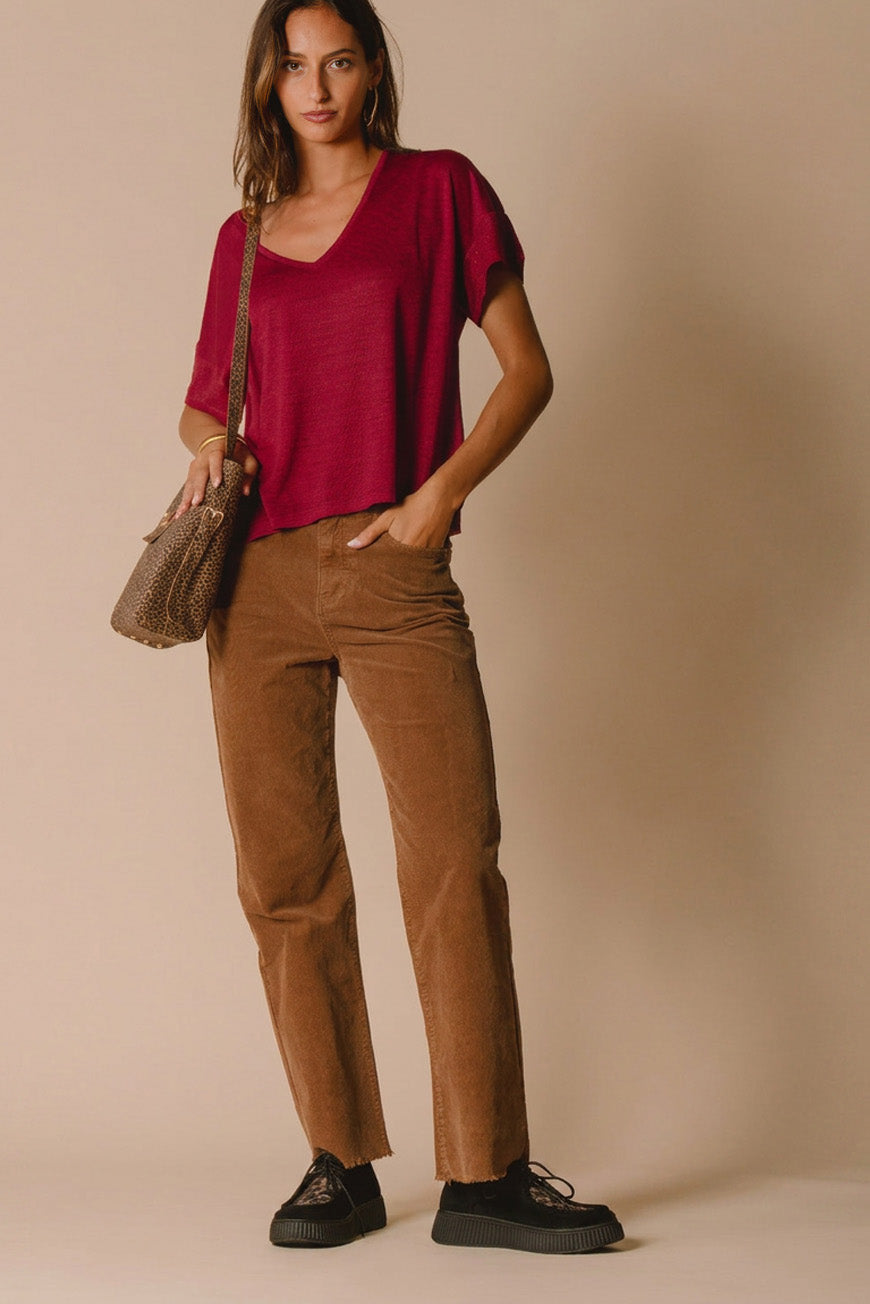 TEE SHIRT NALINE BORDEAUX