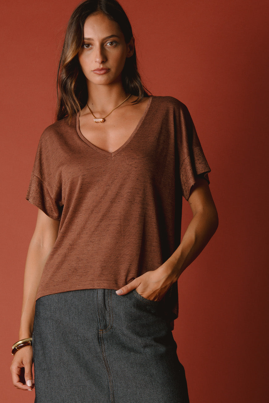 TEE SHIRT NALINE CHOCO