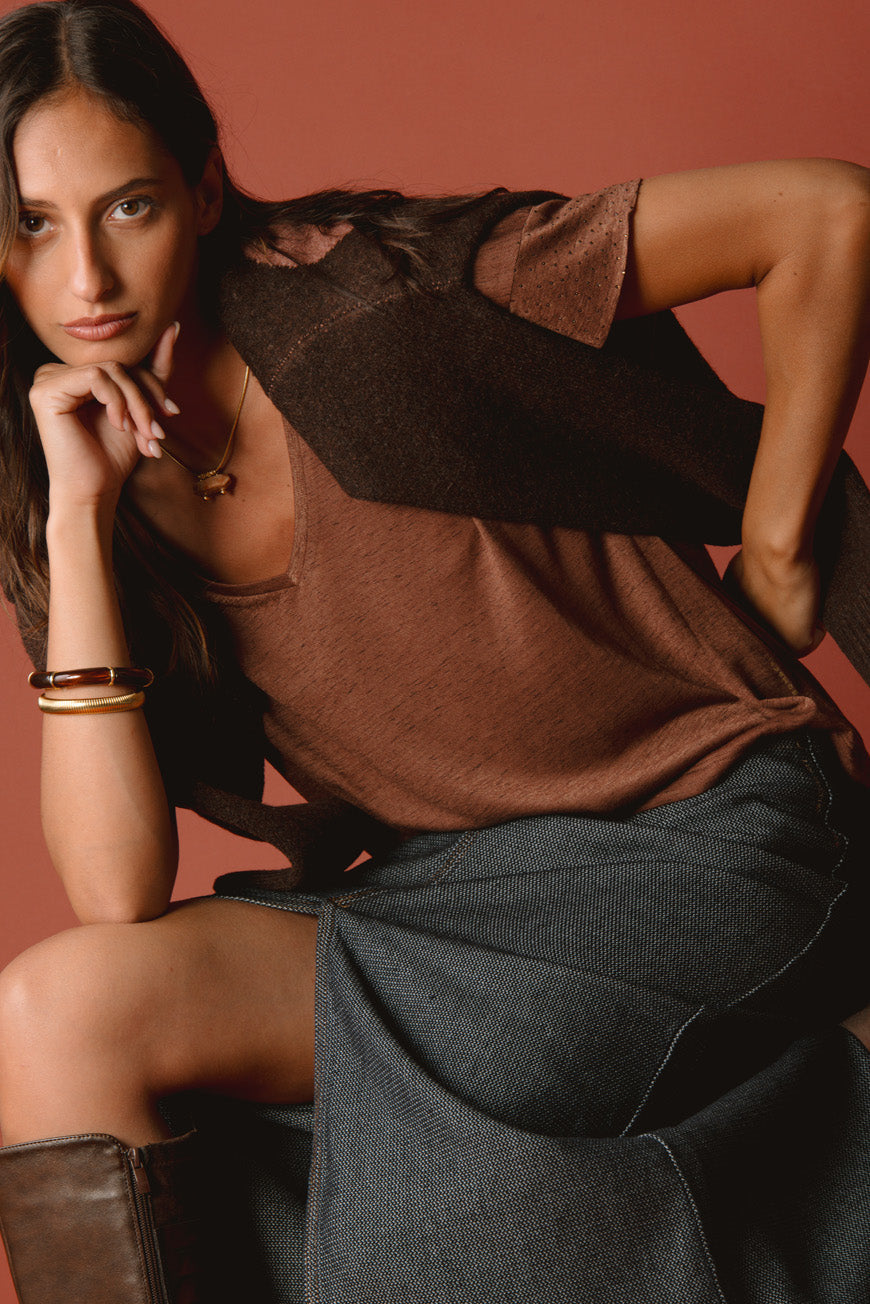 TEE SHIRT NALINE CHOCO