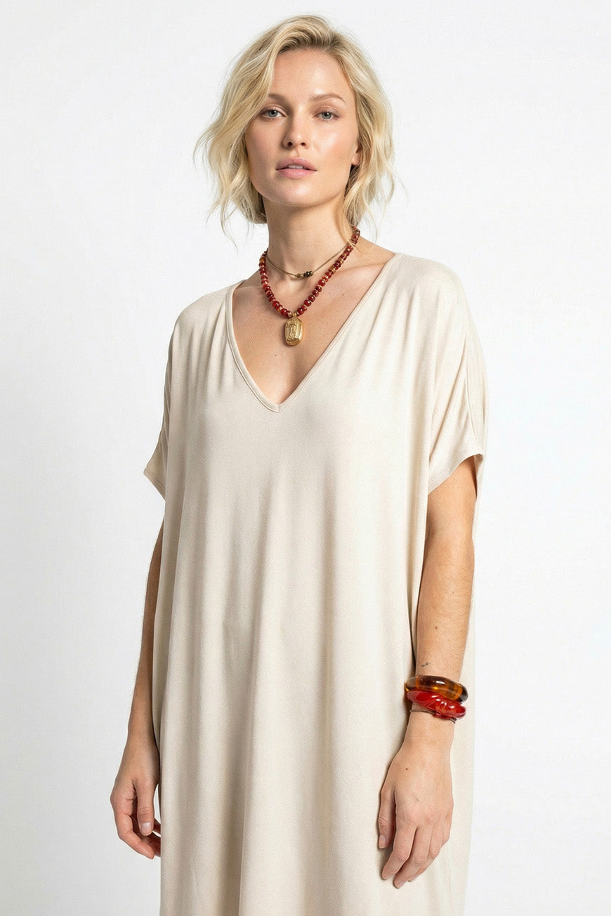 ROBE LILANDRA BEIGE FOIL