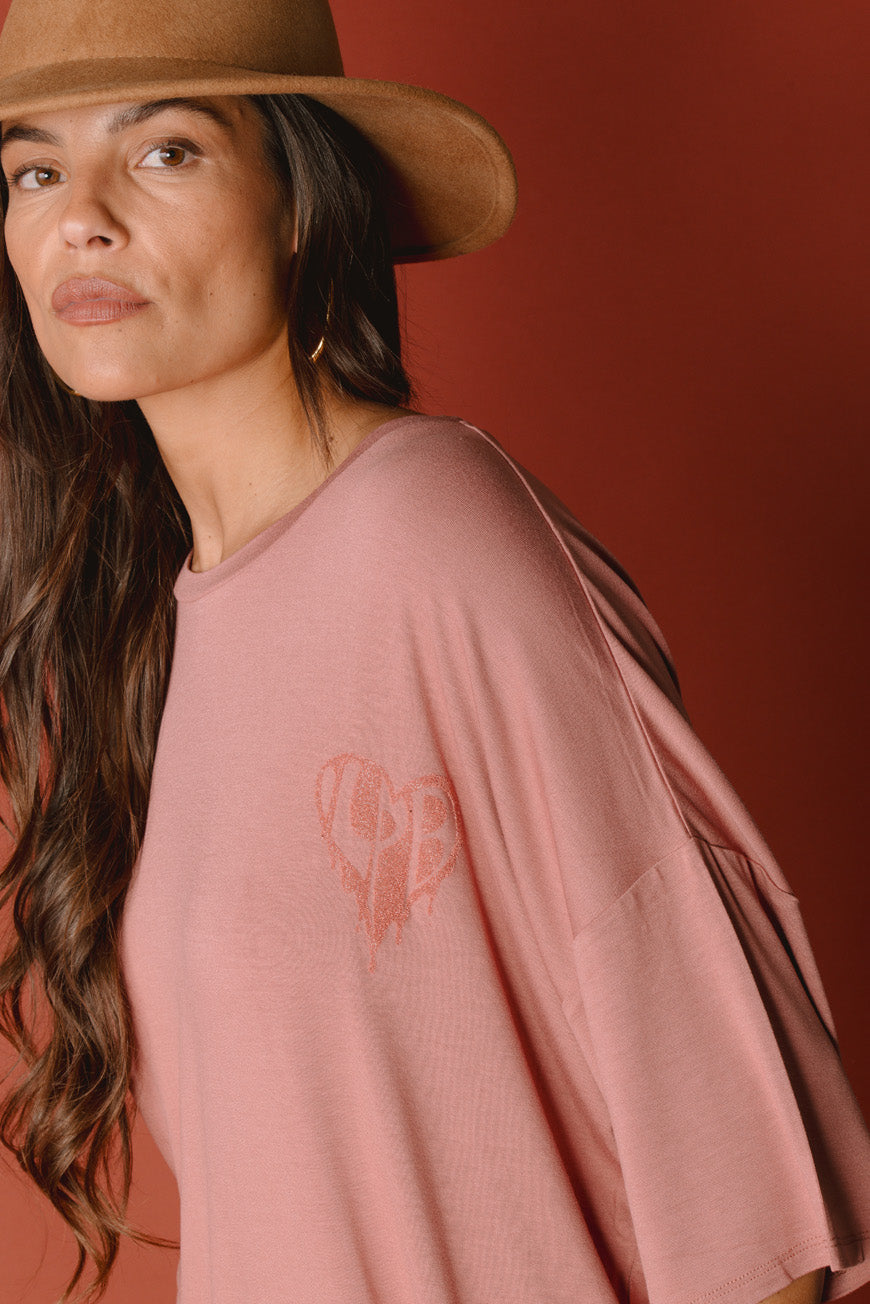 TEE SHIRT PARIS ROSE