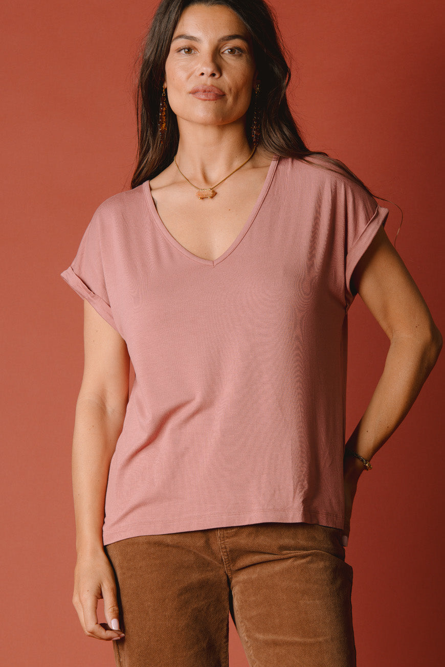 TEE SHIRT DERNA ROSE
