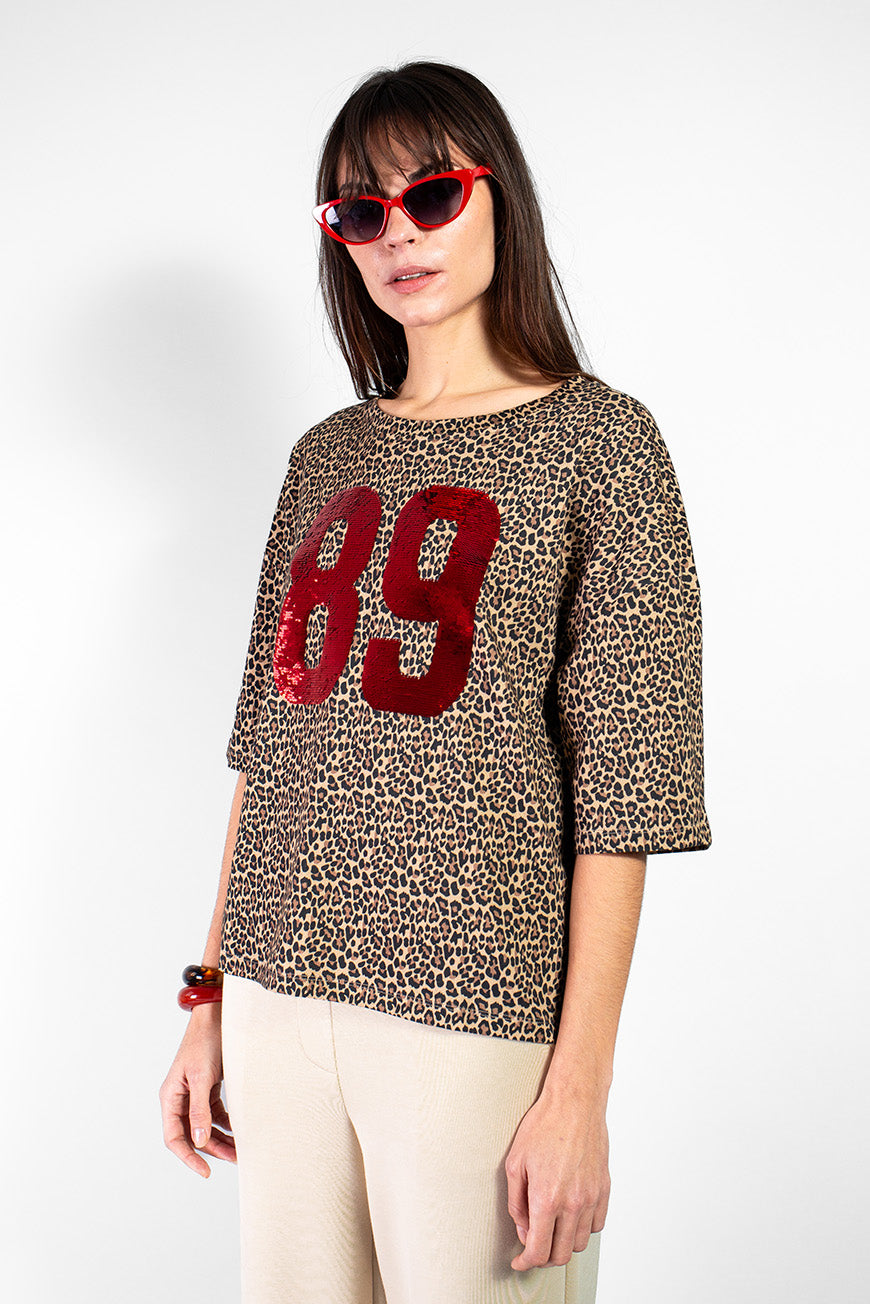 TEE SHIRT NAMINATA PRINT LEOPARD