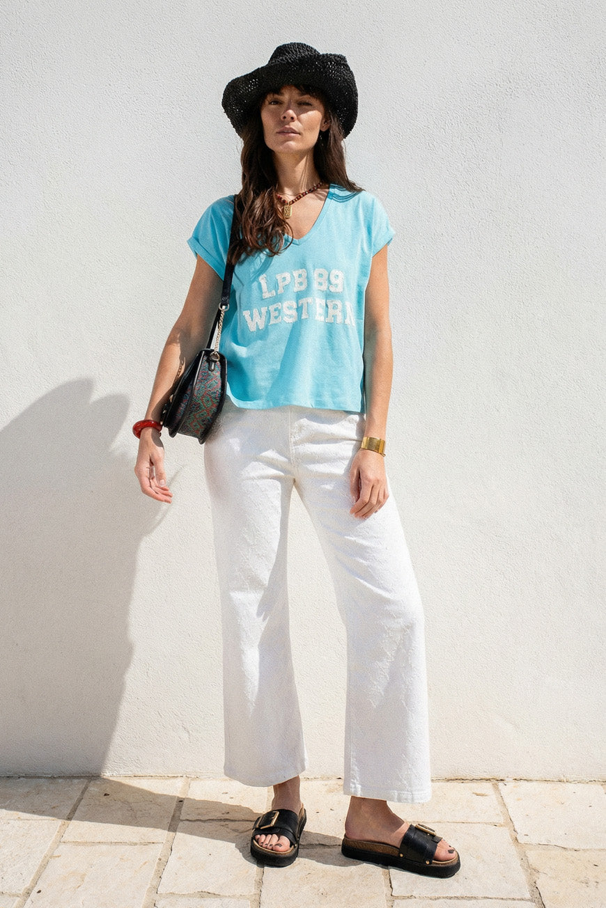 TEE SHIRT DERNA TURQUOISE