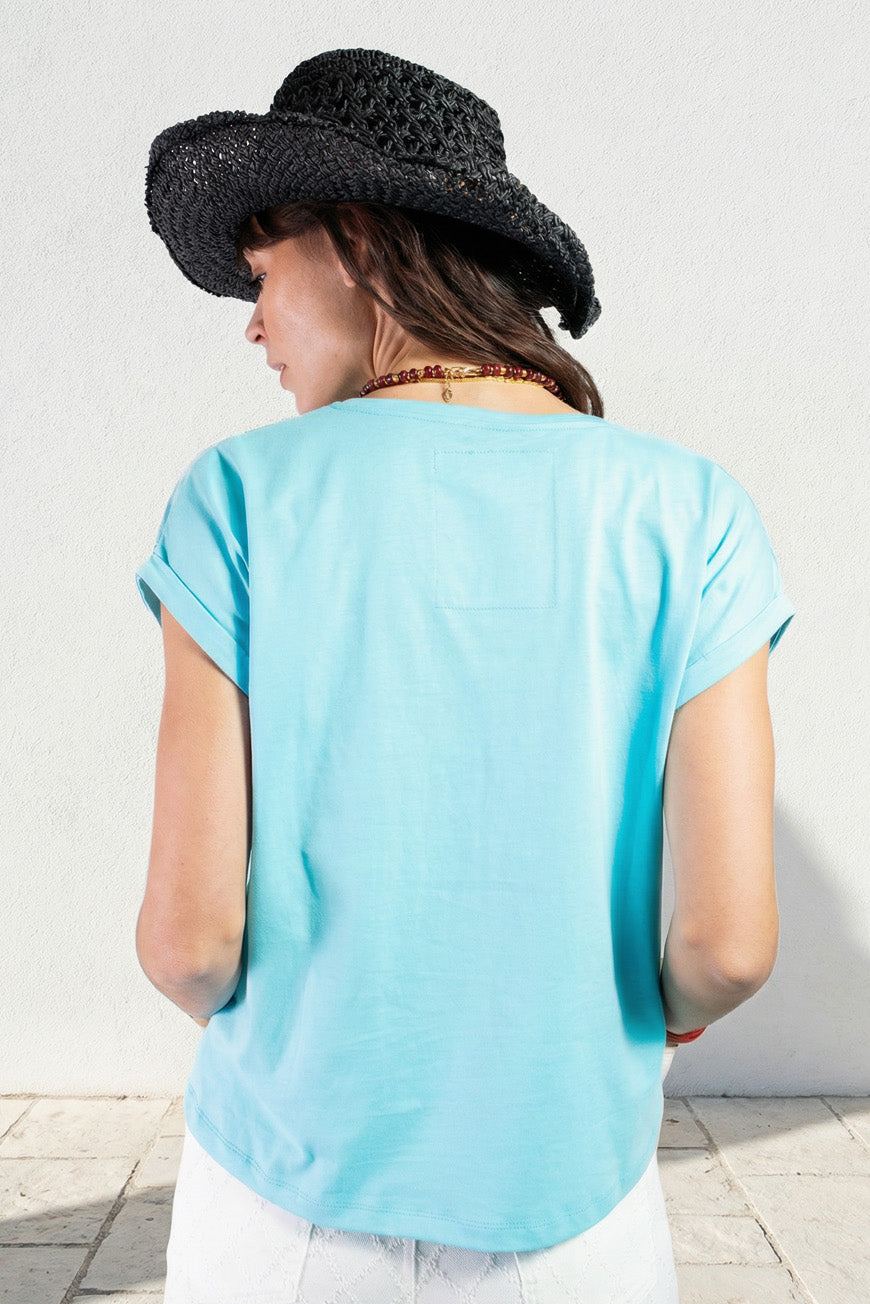 TEE SHIRT DERNA TURQUOISE