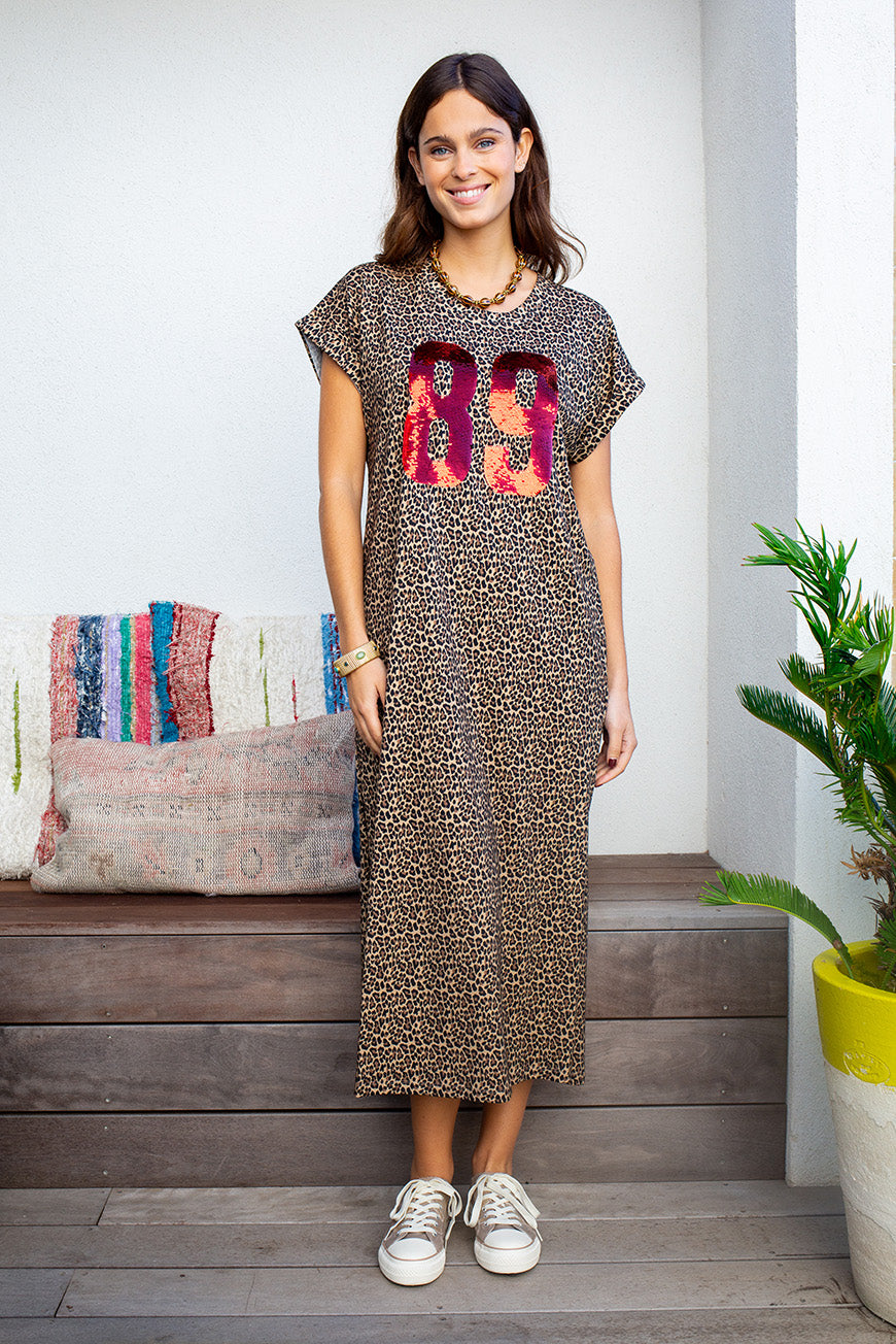 ROBE NAVY PRINT LEOPARD