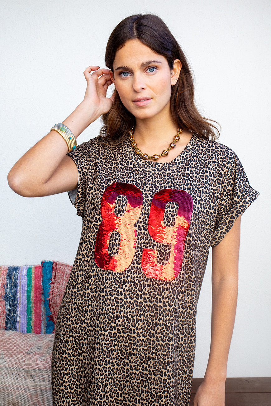 ROBE NAVY PRINT LEOPARD