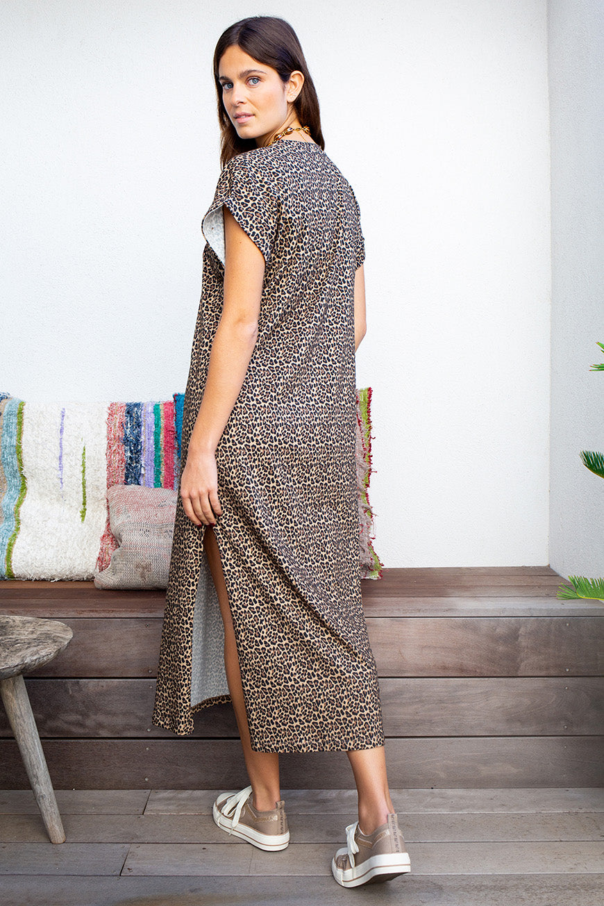ROBE NAVY PRINT LEOPARD