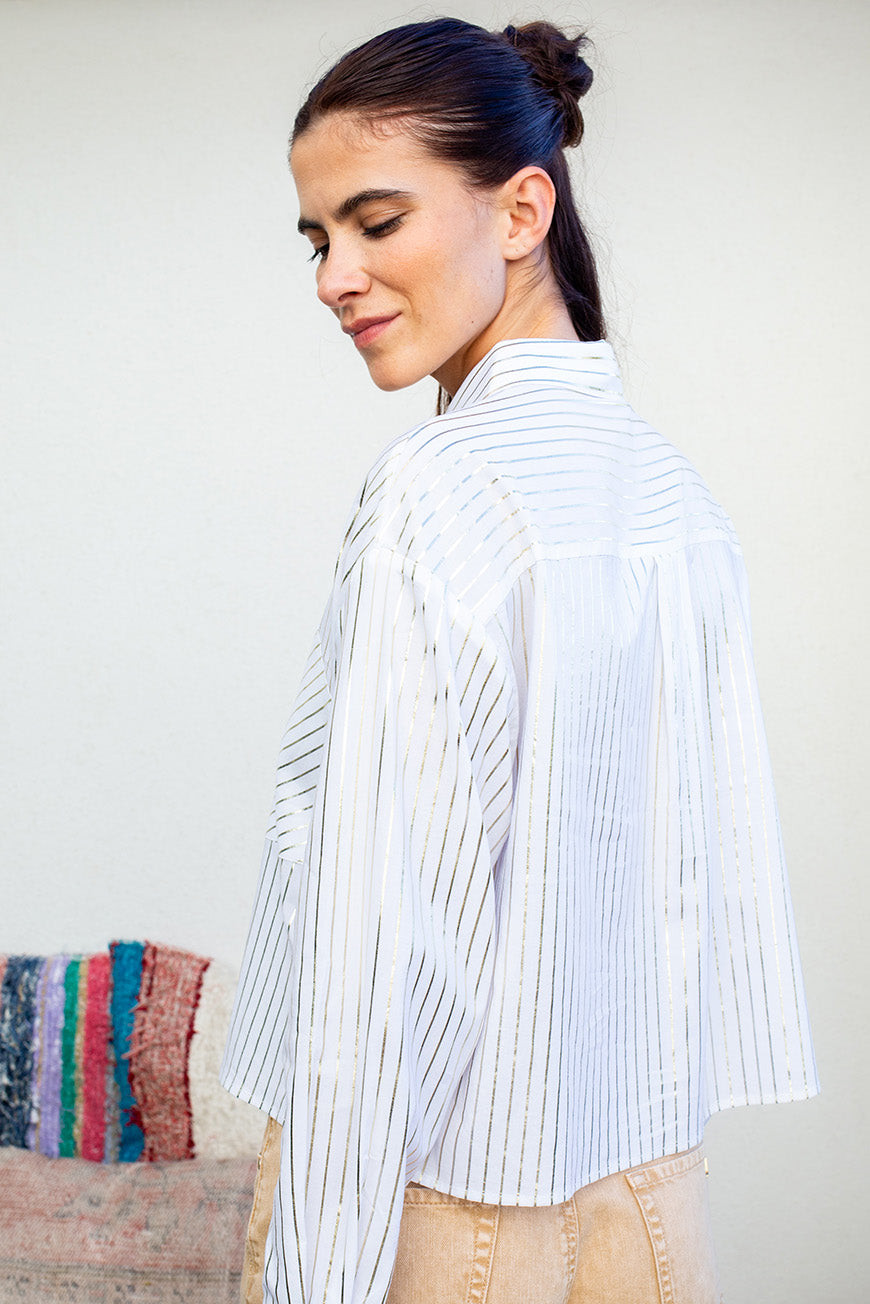 CHEMISE NAEVA RAYURES DORE