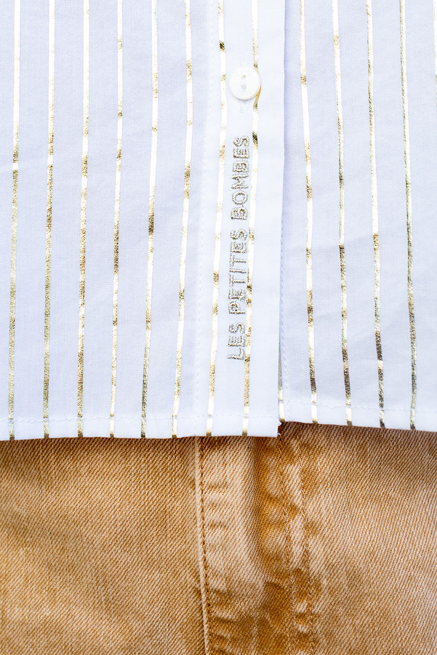 CHEMISE NAEVA RAYURES DORE