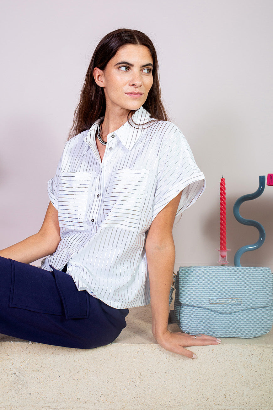 CHEMISE NABELLA RAYURES ARGENT