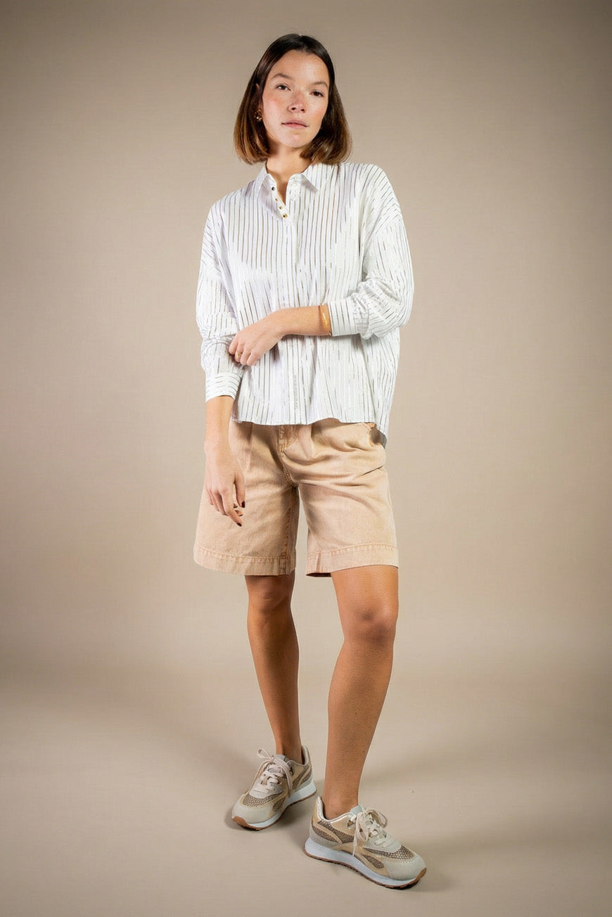 CHEMISE NAEMIE RAYURES DORE