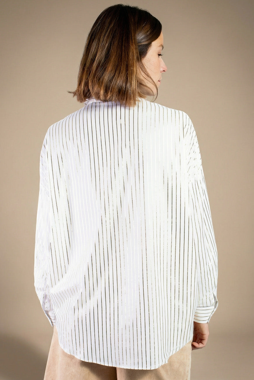 CHEMISE NAEMIE RAYURES DORE