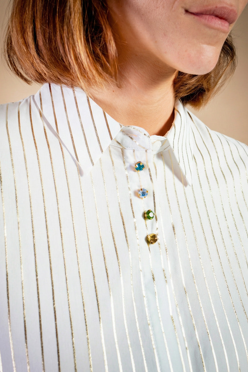 CHEMISE NAEMIE RAYURES DORE