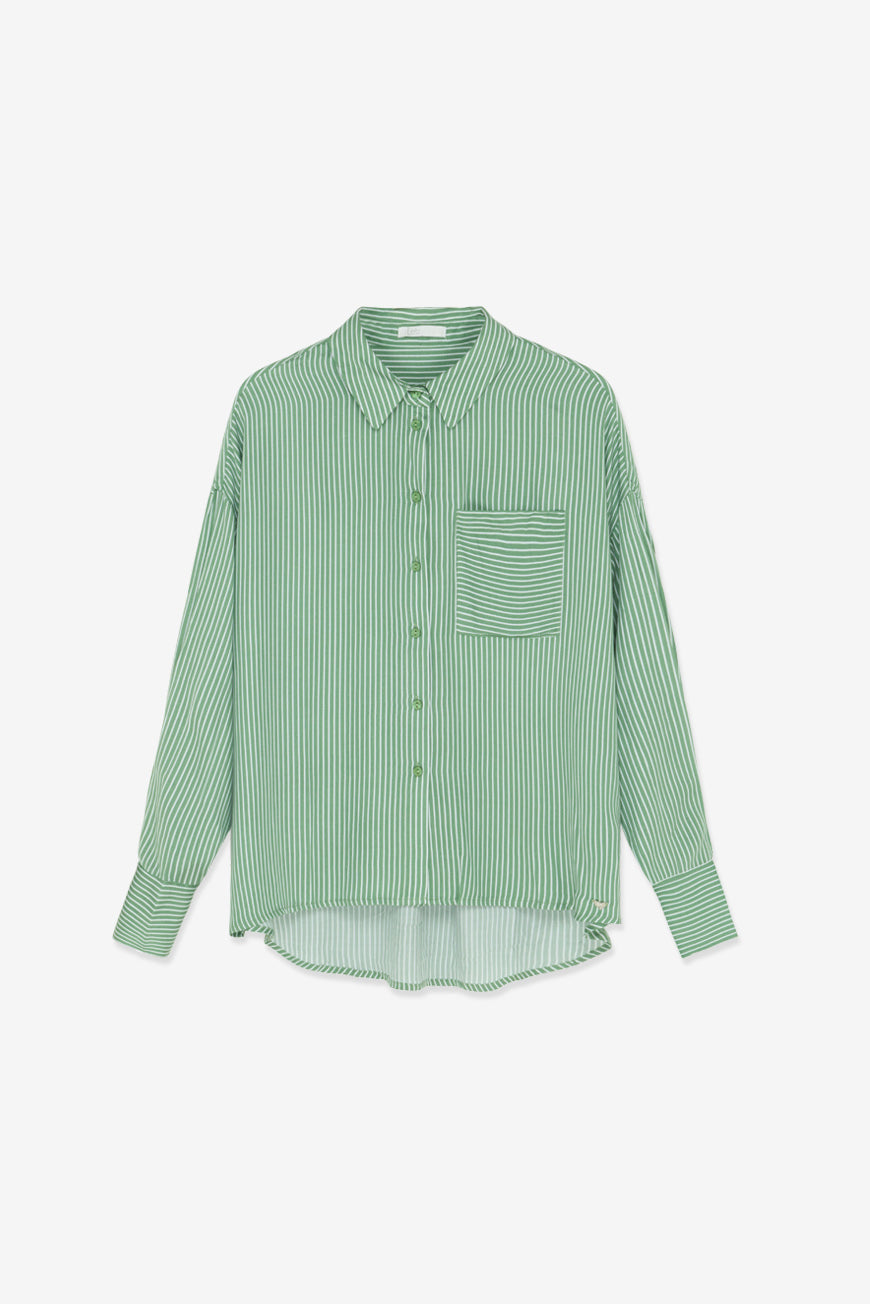 CHEMISE MELIE SAUGE RAYURES