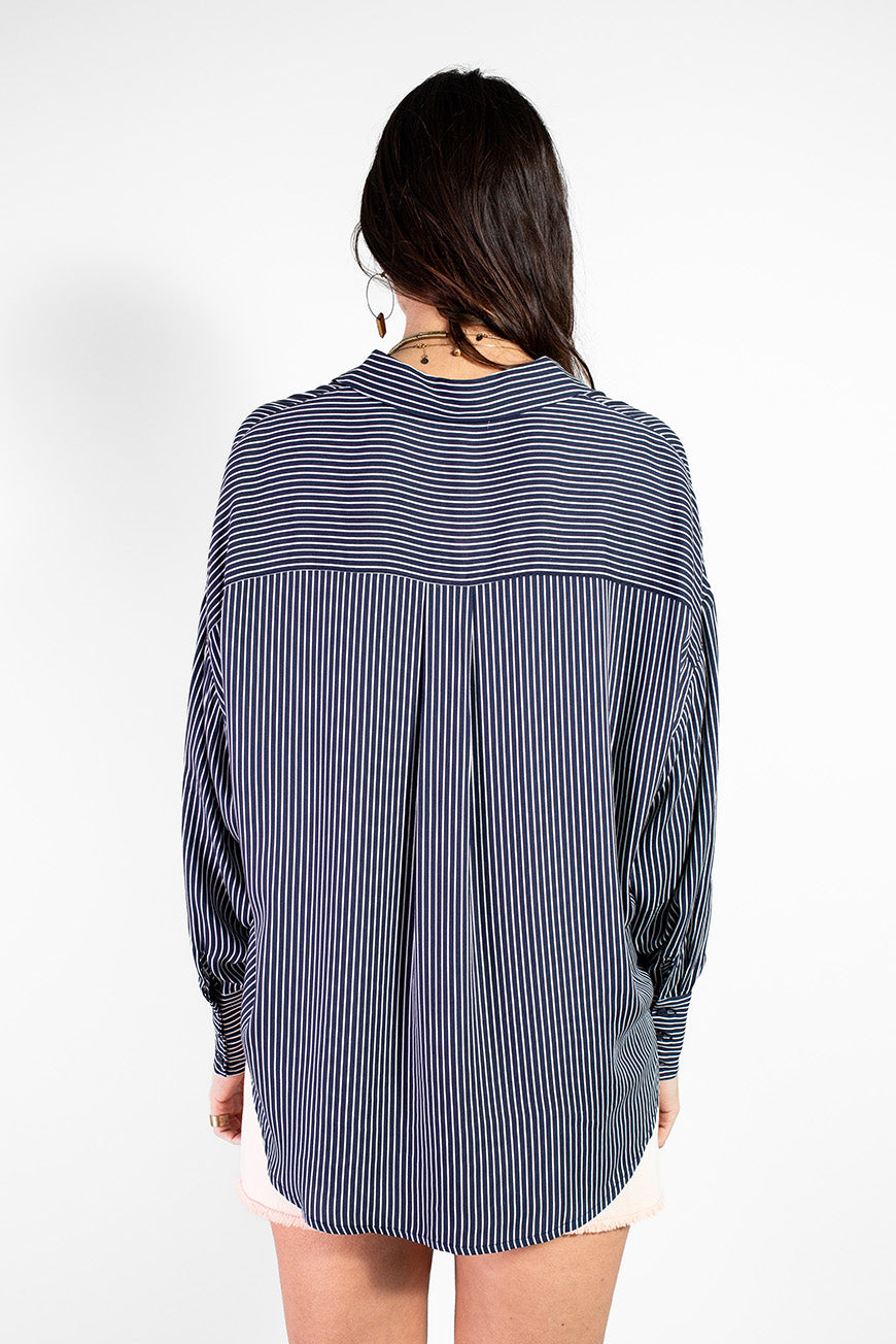 CHEMISE MELIE MARINE RAYURES