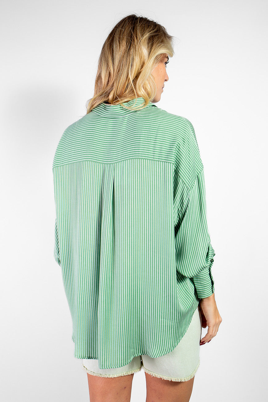 CHEMISE MELIE SAUGE RAYURES