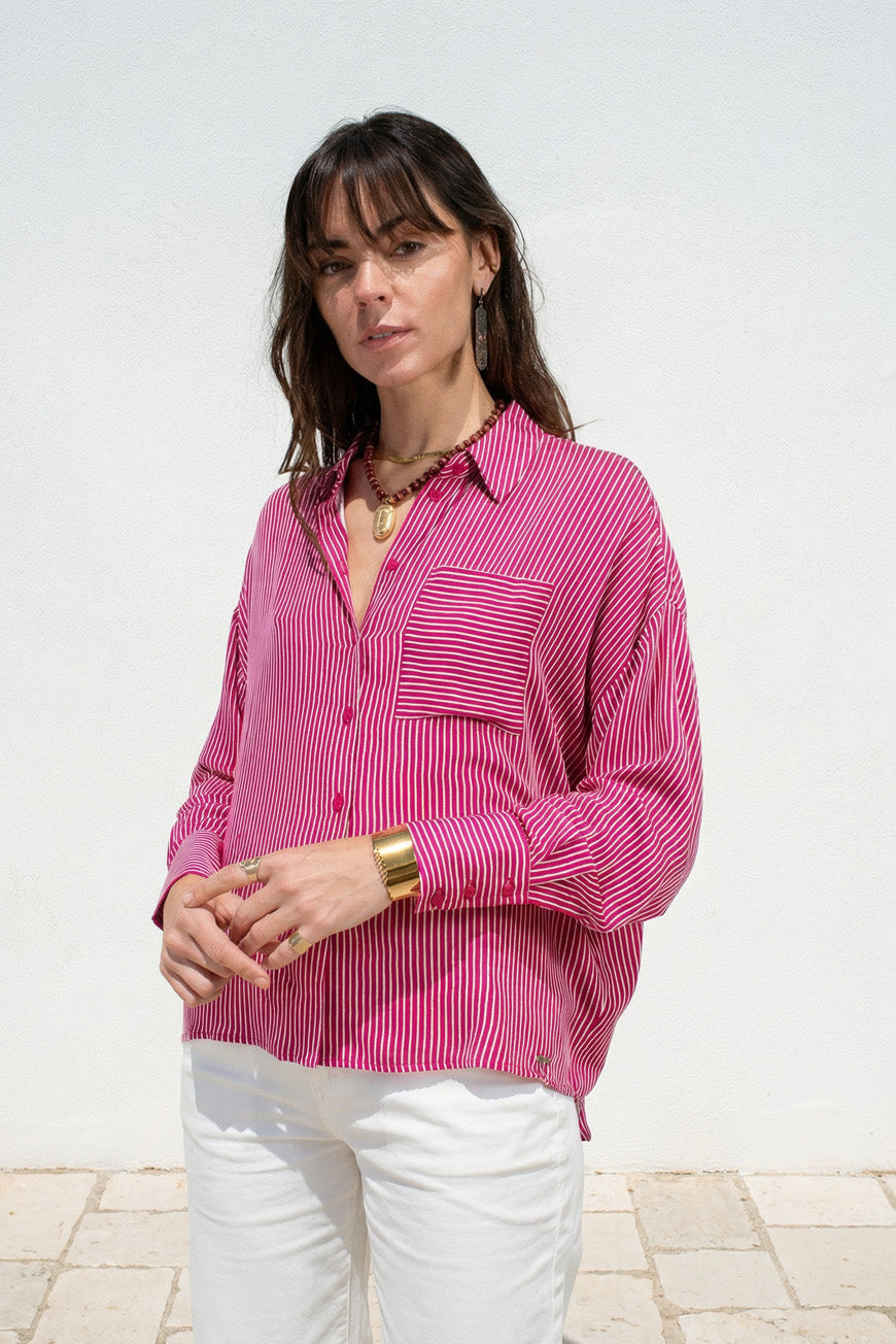 CHEMISE MELIE SANGRIA RAYURES