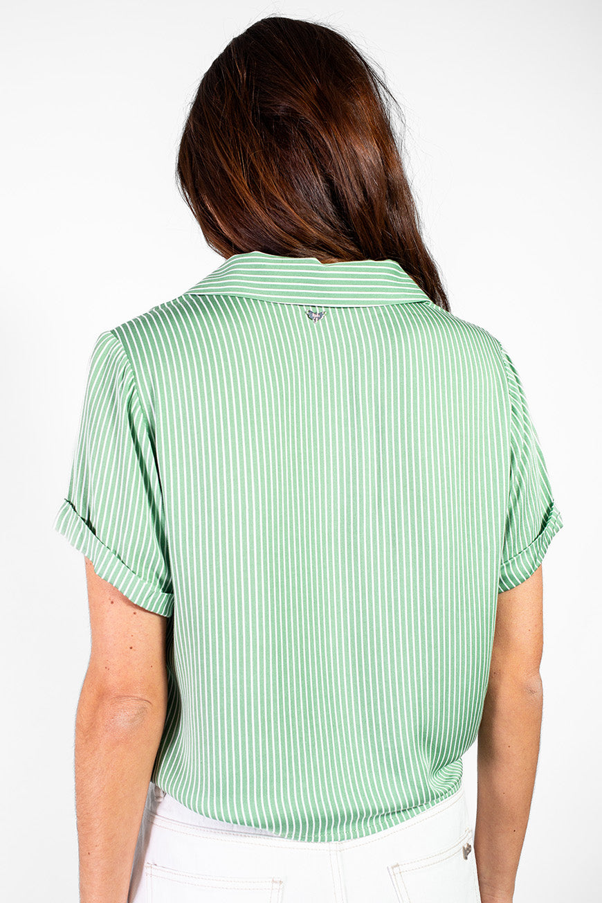 CHEMISE ITTE SAUGE RAYURES