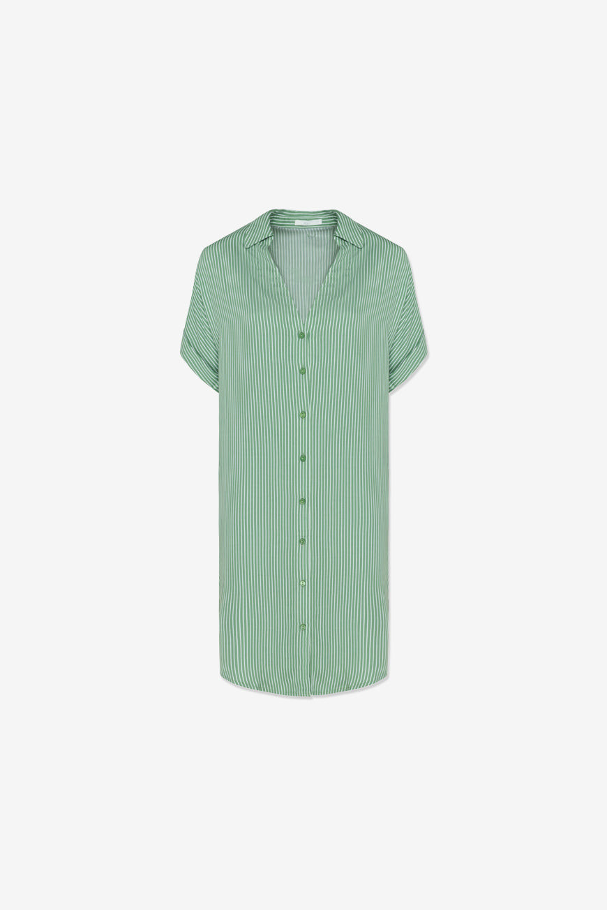 ROBE NASTASIA SAUGE RAYURES