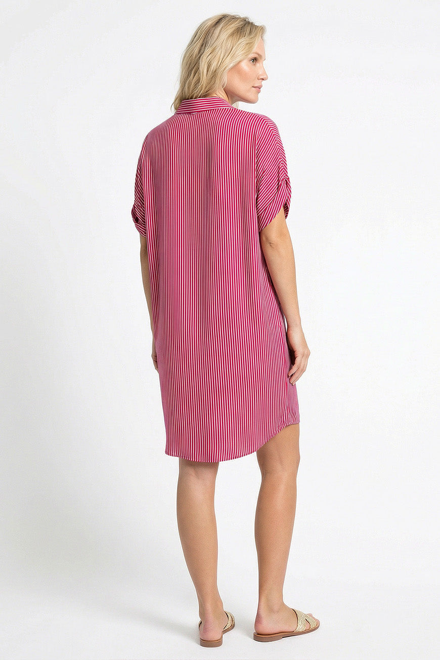 ROBE NASTASIA SANGRIA RAYURES