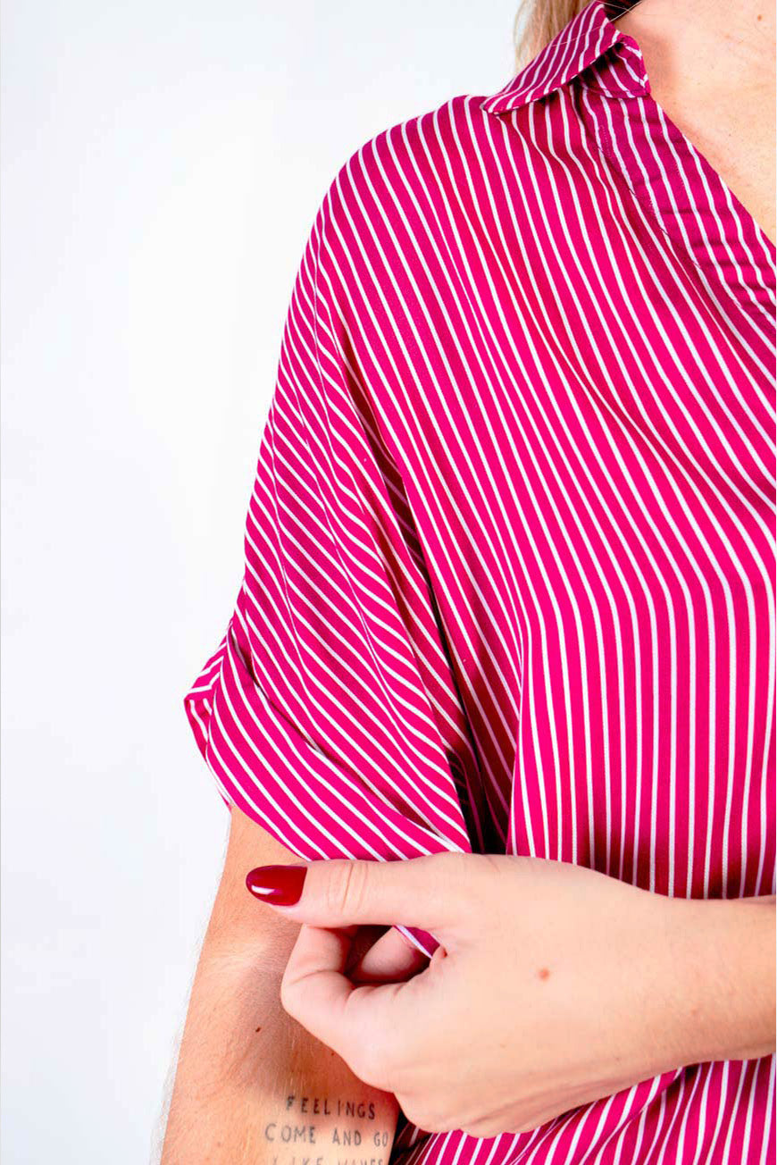 ROBE NASTASIA SANGRIA RAYURES