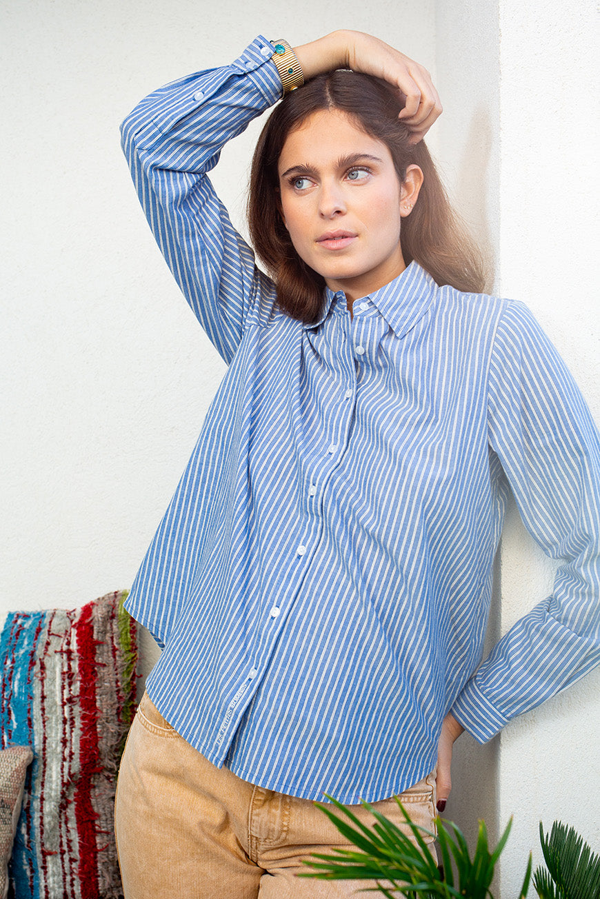 CHEMISE NELIA BLEU RAYURES