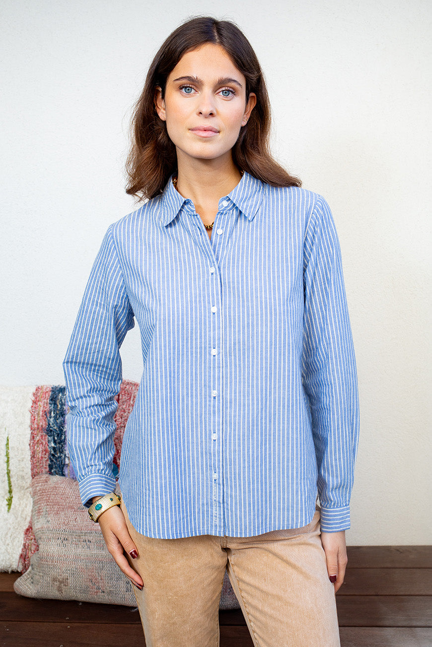 CHEMISE NELIA BLEU RAYURES